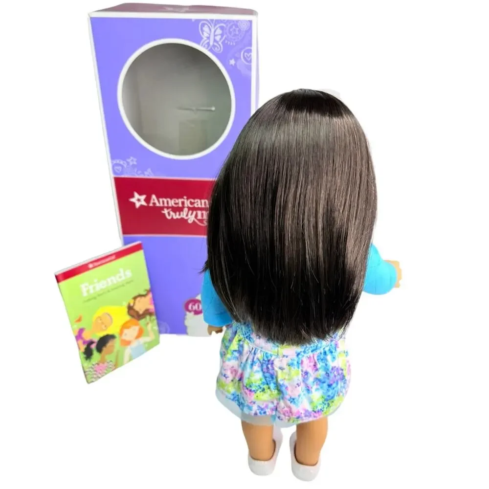 American Girl Doll 60 TM Meet Outfit Dress Jacket Shoes Black Hair Blue Eyes Box